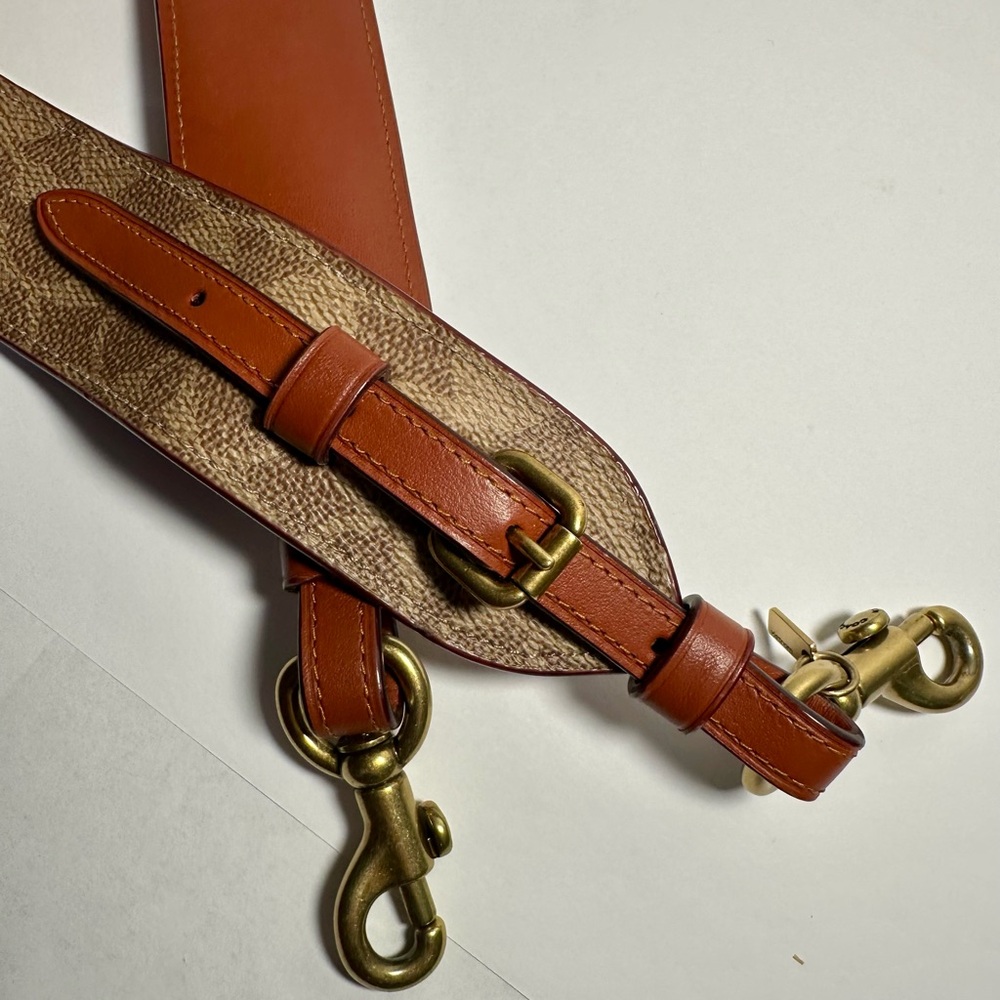 COACH: Smooth Leather & Coated Canvas Signature Shoulder Strap